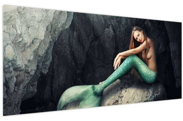 Slika - Sirena na stijeni (120x50 cm)
