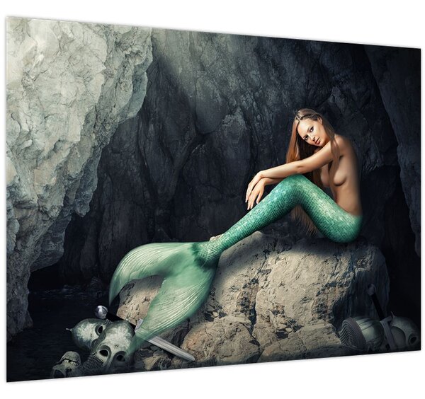 Slika - Sirena na stijeni (70x50 cm)