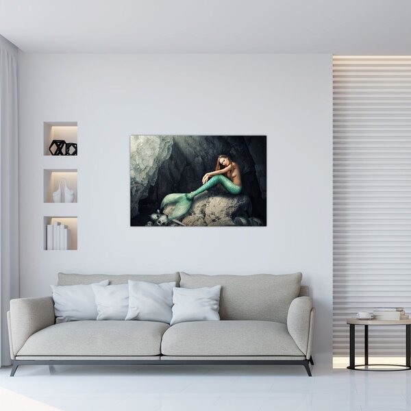 Slika - Sirena na stijeni (90x60 cm)