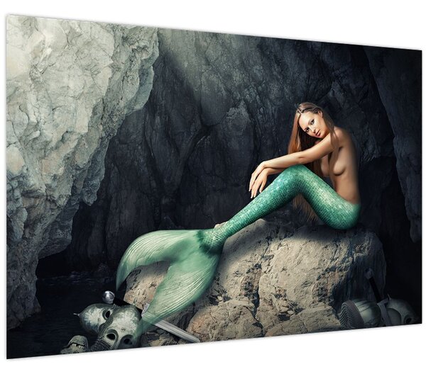 Slika - Sirena na stijeni (90x60 cm)