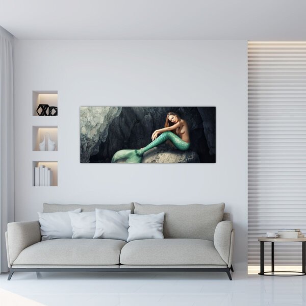 Slika - Sirena na stijeni (120x50 cm)