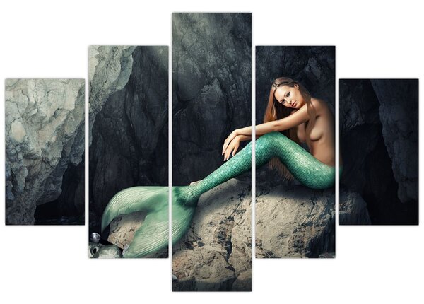 Slika - Sirena na stijeni (150x105 cm)