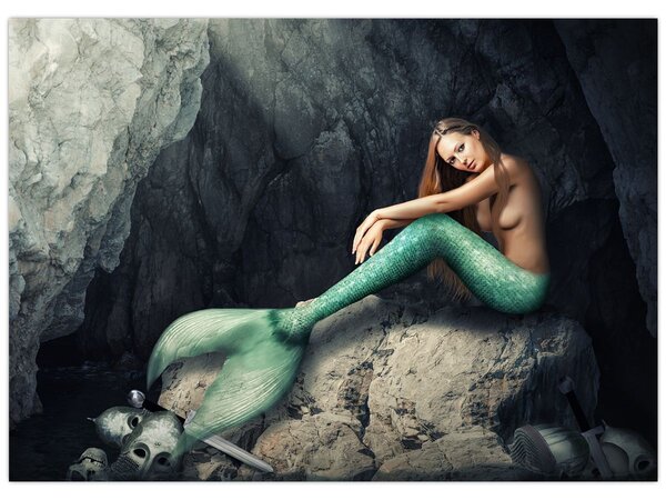 Slika - Sirena na stijeni (70x50 cm)
