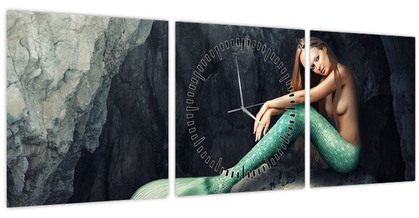 Slika - Sirena na stijeni (sa satom) (90x30 cm)
