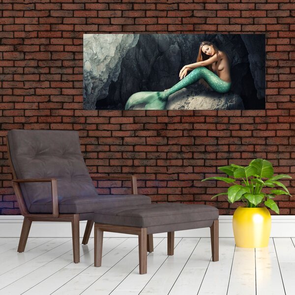 Slika - Sirena na stijeni (120x50 cm)