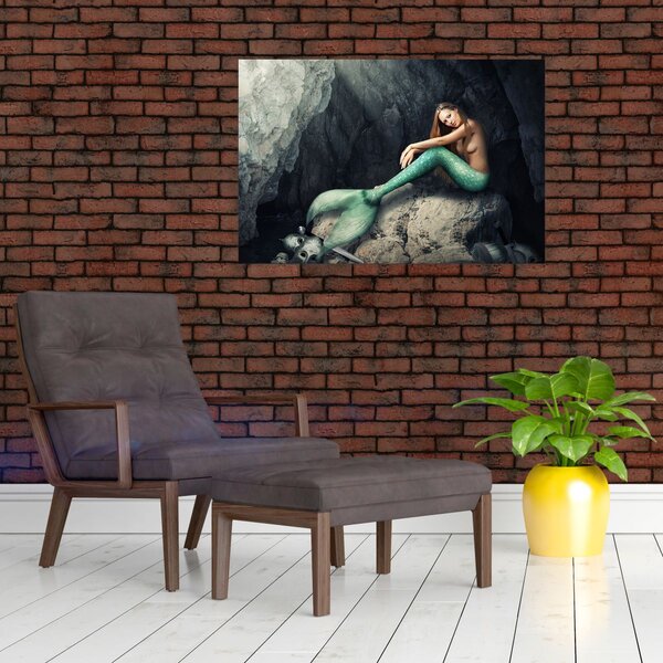 Slika - Sirena na stijeni (90x60 cm)