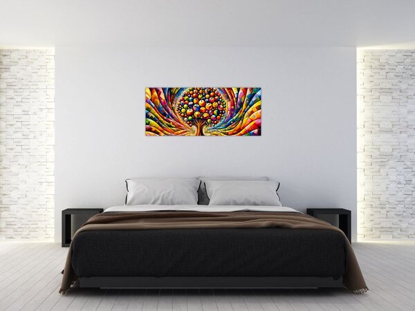 Slika – Šareno drvo s jabukama (120x50 cm)