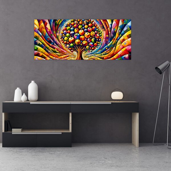 Slika – Šareno drvo s jabukama (120x50 cm)