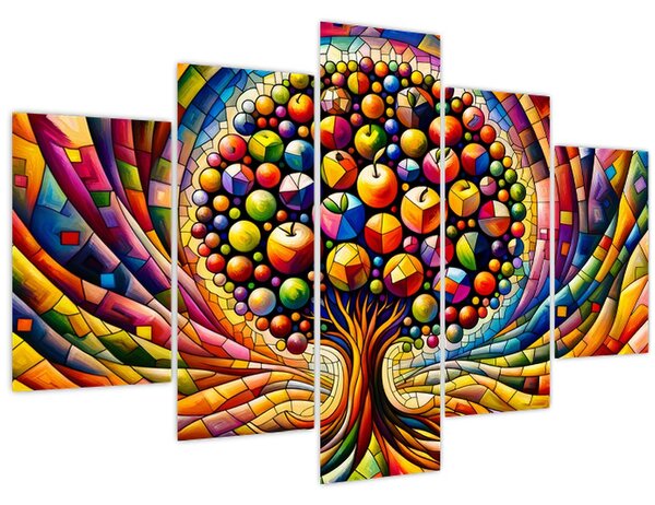 Slika – Šareno drvo s jabukama (150x105 cm)
