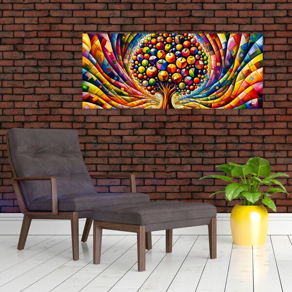 Slika – Šareno drvo s jabukama (120x50 cm)