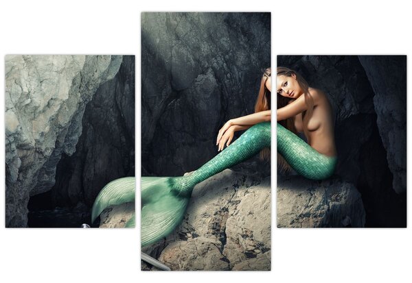 Slika - Sirena na stijeni (90x60 cm)