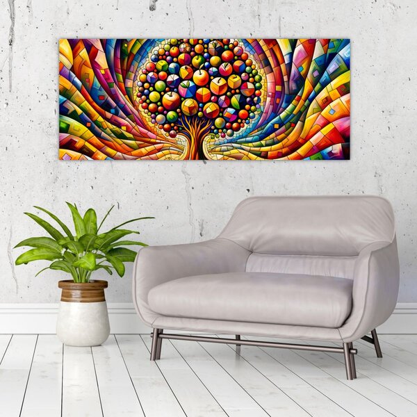 Slika – Šareno drvo s jabukama (120x50 cm)