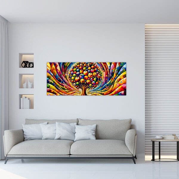 Slika – Šareno drvo s jabukama (120x50 cm)