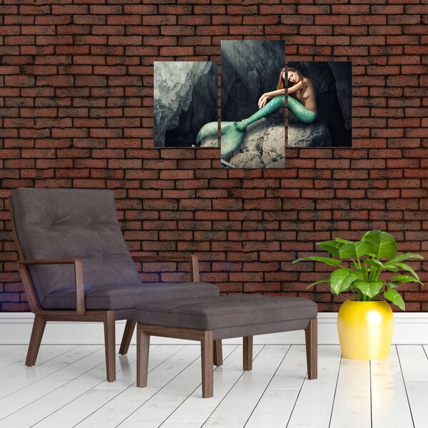 Slika - Sirena na stijeni (90x60 cm)