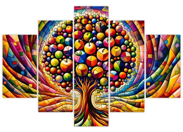 Slika – Šareno drvo s jabukama (150x105 cm)