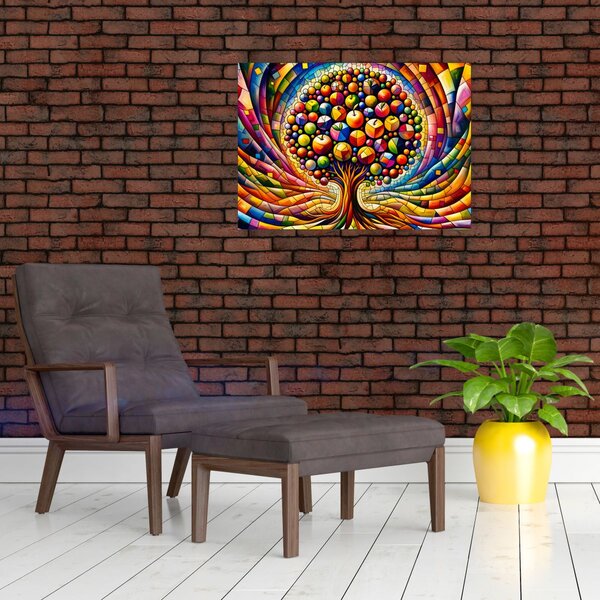 Slika – Šareno drvo s jabukama (70x50 cm)
