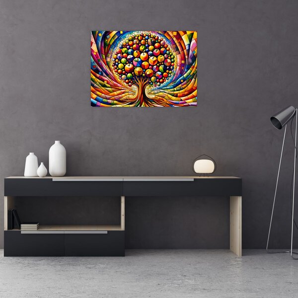 Slika – Šareno drvo s jabukama (70x50 cm)