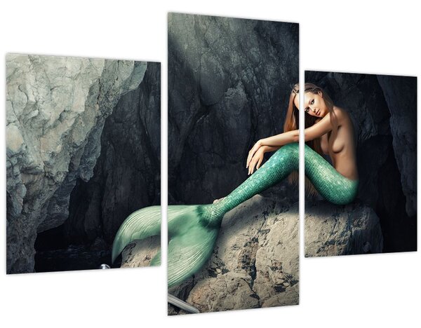 Slika - Sirena na stijeni (90x60 cm)