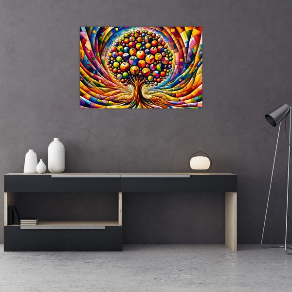 Slika – Šareno drvo s jabukama (90x60 cm)