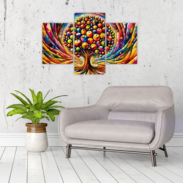 Slika – Šareno drvo s jabukama (90x60 cm)