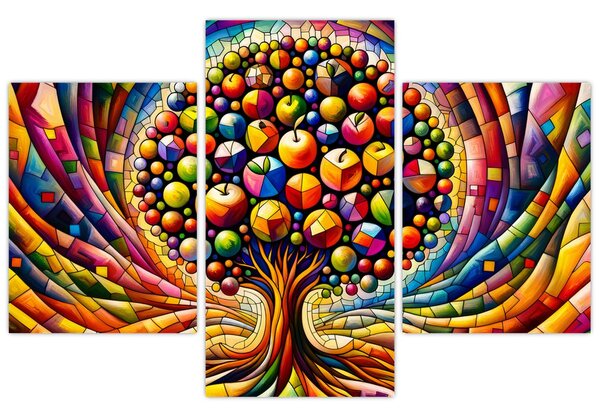Slika – Šareno drvo s jabukama (90x60 cm)