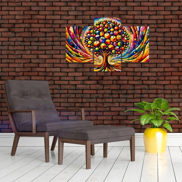 Slika – Šareno drvo s jabukama (90x60 cm)