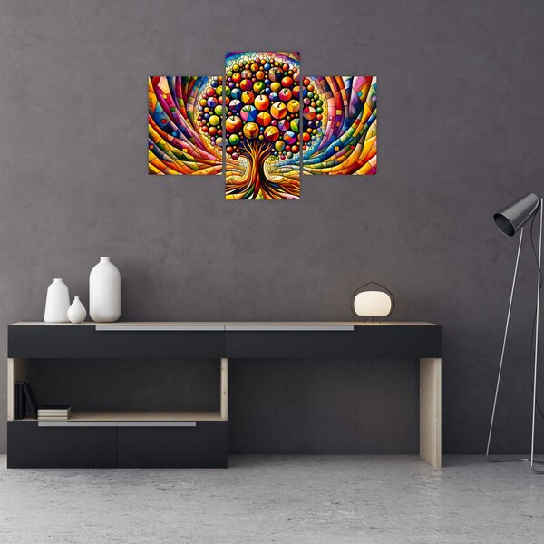 Slika – Šareno drvo s jabukama (90x60 cm)