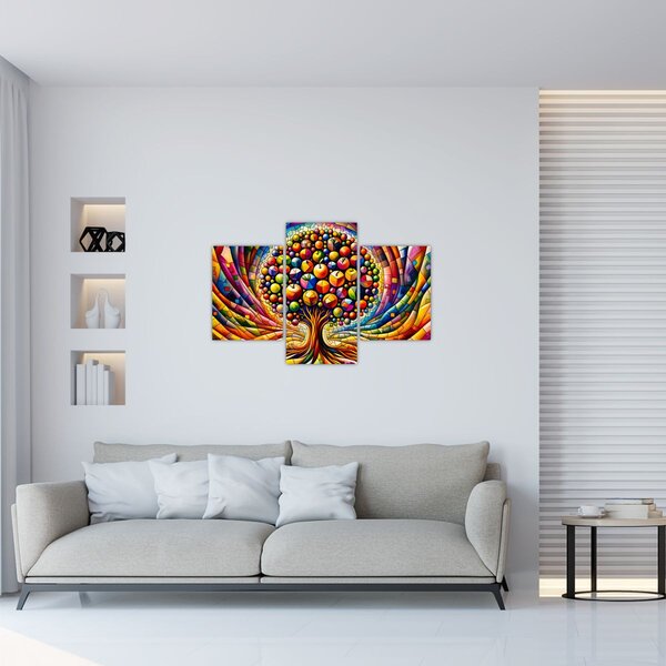 Slika – Šareno drvo s jabukama (90x60 cm)