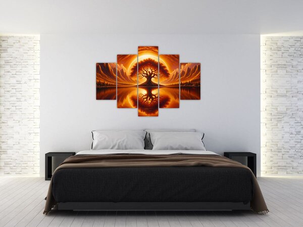 Slika – Drvo u krvavom suncu (150x105 cm)