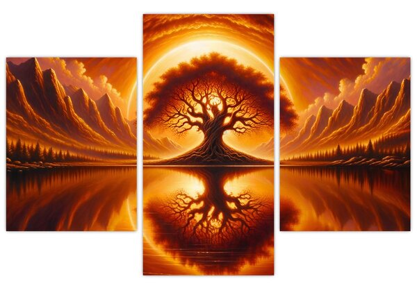 Slika – Drvo u krvavom suncu (90x60 cm)
