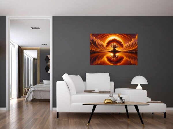 Slika – Drvo u krvavom suncu (90x60 cm)