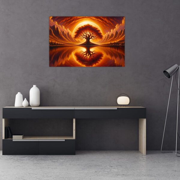 Slika – Drvo u krvavom suncu (90x60 cm)