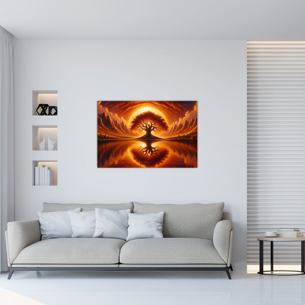 Slika – Drvo u krvavom suncu (90x60 cm)