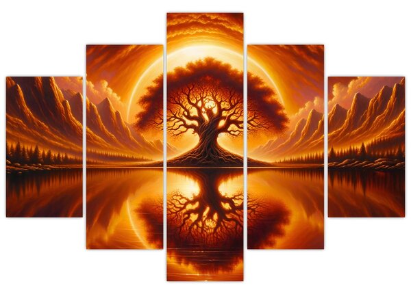 Slika – Drvo u krvavom suncu (150x105 cm)