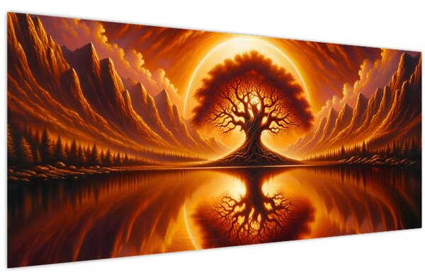 Slika – Drvo u krvavom suncu (120x50 cm)