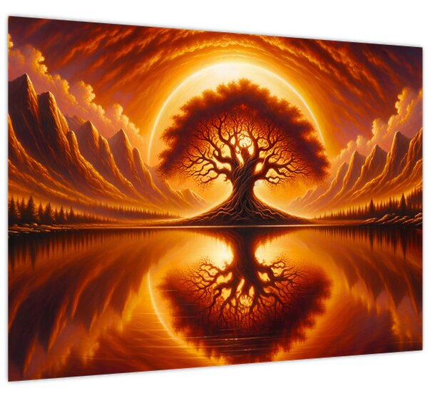Slika – Drvo u krvavom suncu (70x50 cm)