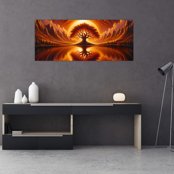 Slika – Drvo u krvavom suncu (120x50 cm)