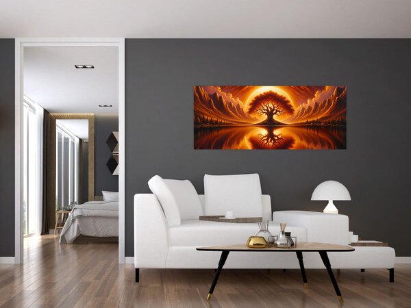 Slika – Drvo u krvavom suncu (120x50 cm)
