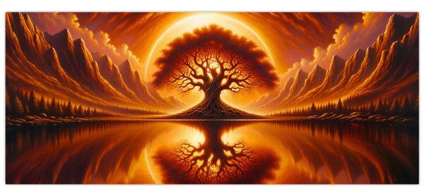 Slika – Drvo u krvavom suncu (120x50 cm)