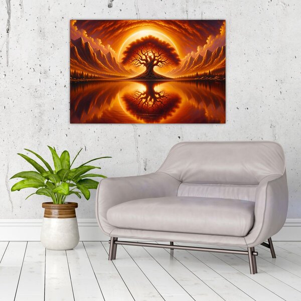 Slika – Drvo u krvavom suncu (90x60 cm)