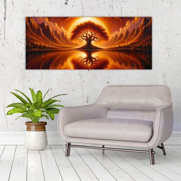 Slika – Drvo u krvavom suncu (120x50 cm)