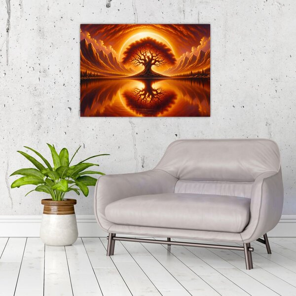 Slika – Drvo u krvavom suncu (70x50 cm)
