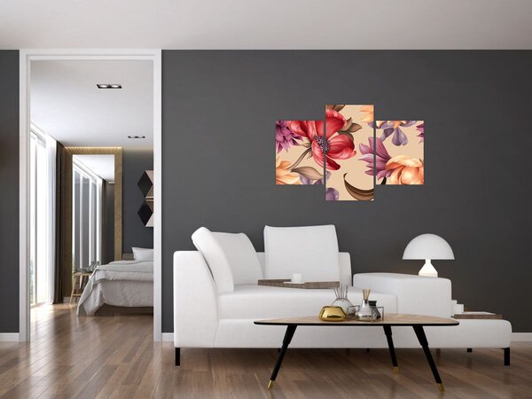 Slika - Vintage cvijeće (90x60 cm)