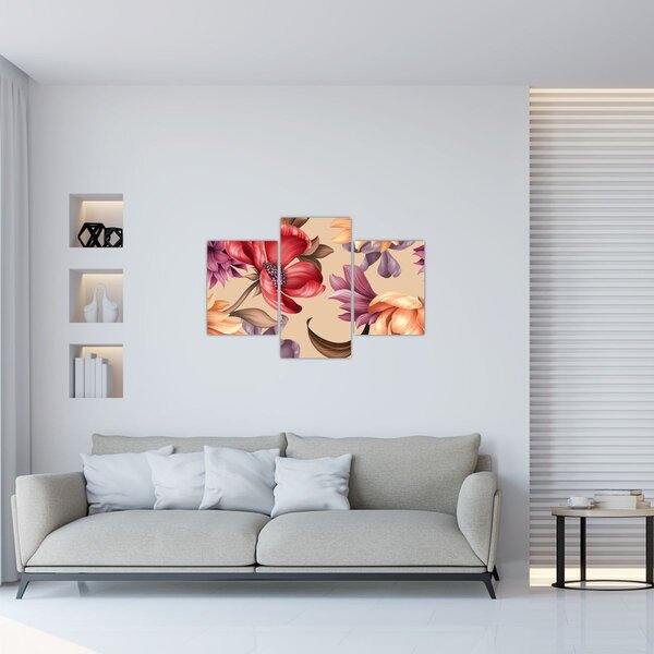Slika - Vintage cvijeće (90x60 cm)
