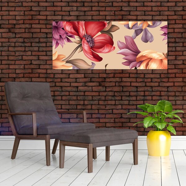 Slika - Vintage cvijeće (120x50 cm)
