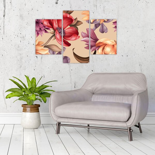 Slika - Vintage cvijeće (90x60 cm)
