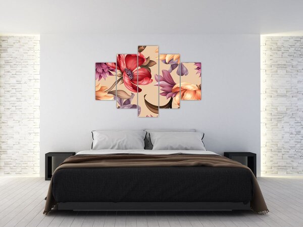 Slika - Vintage cvijeće (150x105 cm)