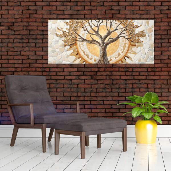 Slika – Zlatno drvo života u mozaiku (120x50 cm)