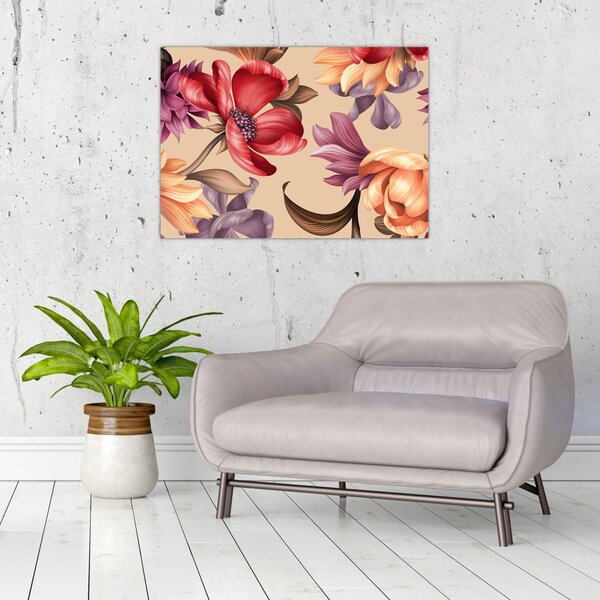 Slika - Vintage cvijeće (70x50 cm)