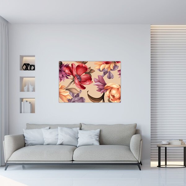 Slika - Vintage cvijeće (90x60 cm)